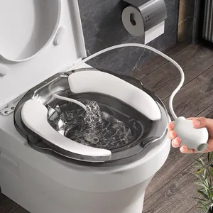 Winter thermal sitz bath for postpartum care with ergonomic seat and manual pump spray