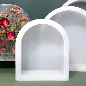 Arch silicone resin molds for bookends and DIY decor with dried flower casting