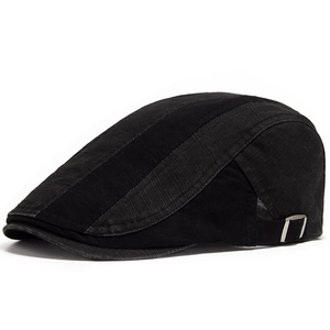 Vintage Flat Cap For Men Women Pure Washed Cotton Adjustable Metal Buckle Retro British Beret Sunshade Breathable Hat