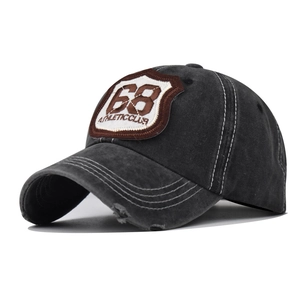 Distressed Washed Cotton Baseball Cap 68 Athletic Club Embroidery Vintage Adjustable Outdoor Sun Hat Unisex
