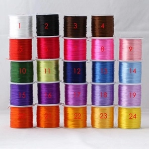 Matrix of 24 colorful natural wild stone weaving threads for DIY bead jewelry crafting