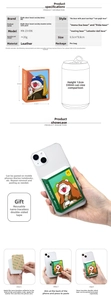 Detailed size guide and installation steps for cartoon bear leather phone card holder
