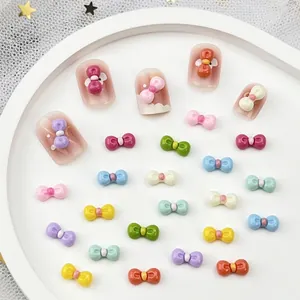 Colorful Resin 3D Bow Tie Nail Charms Kawaii Bowknot Art Decorations For Manicure DIY Craft Design Sweet Style