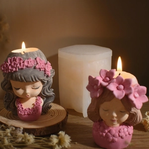 Flower girl resin silicone mold for DIY succulent pots and artistic fairy gypsum candles