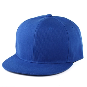 Cappello hip hop snapback blu reale con visiera piatta in cotone twill