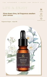 Detailed view of 10ml cologne essential oil in a brown glass dropper bottle