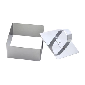 Square stainless steel mousse cake mold set with press plate for baking and sushi making