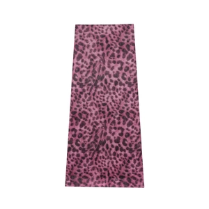 Jupe en maille filet moulante à motif léopard rose et violet en tissu extensible