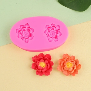 Stampo in silicone a forma di fiore di loto e peonia per resina, cera e decorazione torte