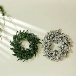 Artificial Noble Fir Christmas Wreath And Garland PE Flocked Snow Wall Hanging Holiday Decoration Nordic Style Home Decor