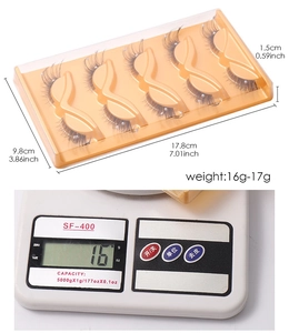 Detailed size and weight measurement of the 5-pair transparent band false eyelashes pack
