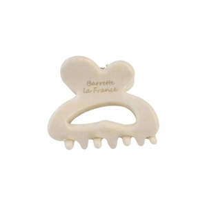 Elegant cream white small hair claw clip in cloud shape with gold Barrette la France text
