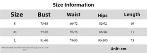 Size chart for winter tube dress showing bust, waist, hips, and length in centimeters