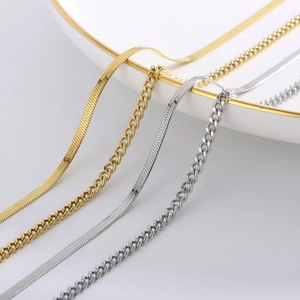 Double-layered portrait coin pendant necklace in gold and silver plated titanium steel