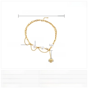 Spécifications de taille du collier multicouche à perles baroques et pendentif cœur