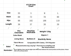 Detailed size chart for high-waisted leaf embroidery shorts with cotton fabric specs