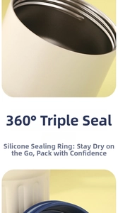 Detailed macro view of 316 stainless steel cup with leak-proof silicone seal ring
