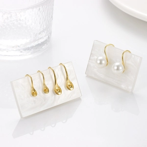 Earring Hooks Findings S925 Sterling Silver Artificial Pearl Cup Pin Tray For DIY Jewelry Making Crafts French Style Women