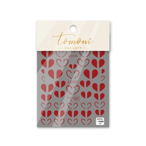 3D embossed red symmetrical heart nail art stickers TO1240 for professional manicure