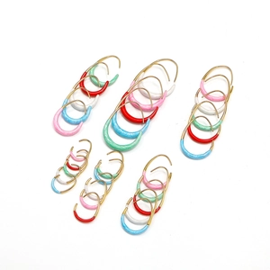 U-shaped colorful enamel earrings with 18K gold finish in diverse sizes and colors