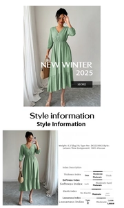 Détails d'une robe vert clair à col en V avec boutons et texture en tissu de viscose