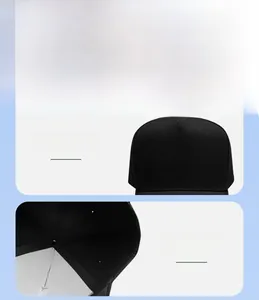 Detail showing high-quality black cotton baseball cap stitching and comfortable lining
