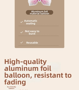 Detailansicht der schillernden Schmetterling Folienballon aus umweltfreundlicher Folie