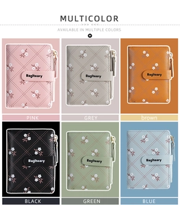 Diamond quilted PU leather wallets for women in pink, grey, brown, black, green and blue