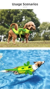 Détail du gilet de sauvetage pour chien libellule avec poignée et boucles réglables