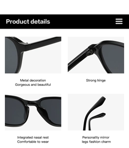 Detail showing metal accents, reinforced hinges, and comfortable nose pads of black sunglasses