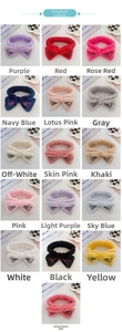 Detailed grid showing sixteen different colors of plush OMG embroidery headbands