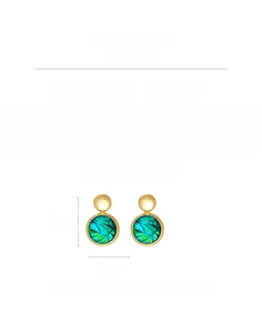 Detail view of round resin earrings with dimensions 2.8cm by 1.5cm and 10g weight