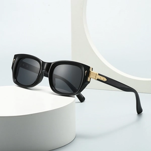 Retro Square Sunglasses Men Women PC Frame Metal Hinges UV400 Protection Double Bridge Vintage Fashion Eyewear
