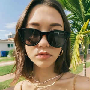 Women Sunglasses PC Frame AC Lens UV400 Protection Retro Oval Cat Eye Outdoor Beach Travel Fashion Eyewear