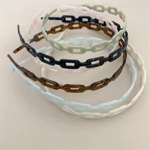 Chic acetate chain headband for women available in multiple colors with glossy finish
