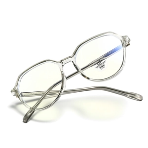 Modern transparent TR90 polygon large frame anti-blue light glasses for women