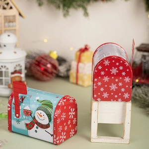 Boîtes cadeaux boîte aux lettres de Noël avec motifs de flocons de neige pour bonbons