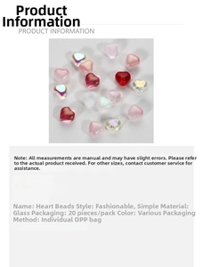 Vue détaillée de perles de verre en forme de cœur pour bijoux DIY en couleurs vibrantes