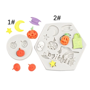 Stampo In Silicone Halloween Zucca Teschio Pipistrello Per DIY Pasticceria Fondente Cioccolato Resina Candela Decorazione