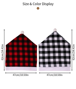 Dimensions et couleurs des housses de chaise de Noël à carreaux rouges et noirs