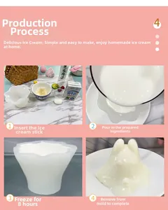 Macro detail of wave petal silicone mold showing the DIY pudding making process
