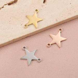 Star Connector Hole Charms 304 Stainless Steel DIY Jewelry Making Necklace Bracelet Accessory Mirror Polished