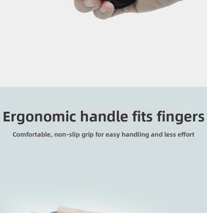 Ergonomic silicone brush handle detail showing non-slip loop grip for easy washing