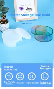 Detailed view of high-toughness food grade silicone coaster storage box resin mold