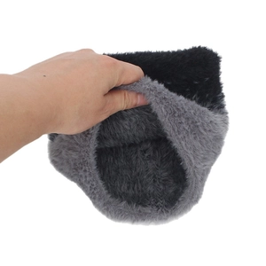 Winter gradient plush cat ear beanie with thick faux fur lining for warmth and comfort