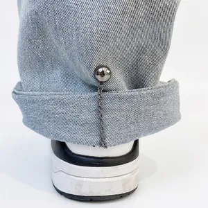 Magnetic metal ball and chain clip for adjusting T-shirt length and jeans hems