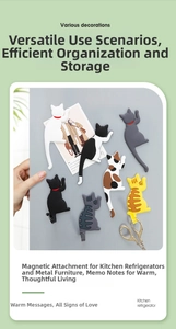 Cat tail magnetic fridge hooks for organizing kitchen tools and memo holding