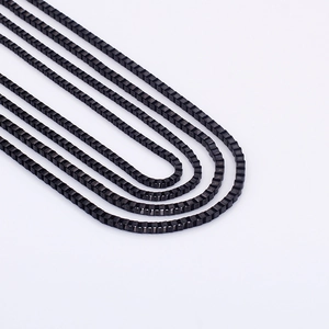 Black Box Chain Necklace Stainless Steel Titanium Steel Link No Pendant Minimalist Clavicle Chain For Men Women Punk Jewelry