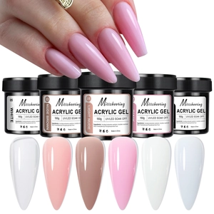 Set of five 150g acrylic extension gels in various nude tones for professional nail art