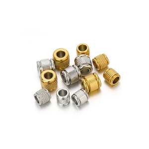 Textured stainless steel spacer beads in gold and silver for DIY jewelry making